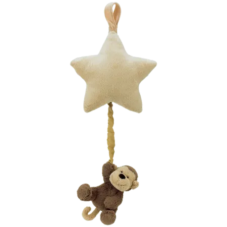 Bashful Monkey Star Musical Pull