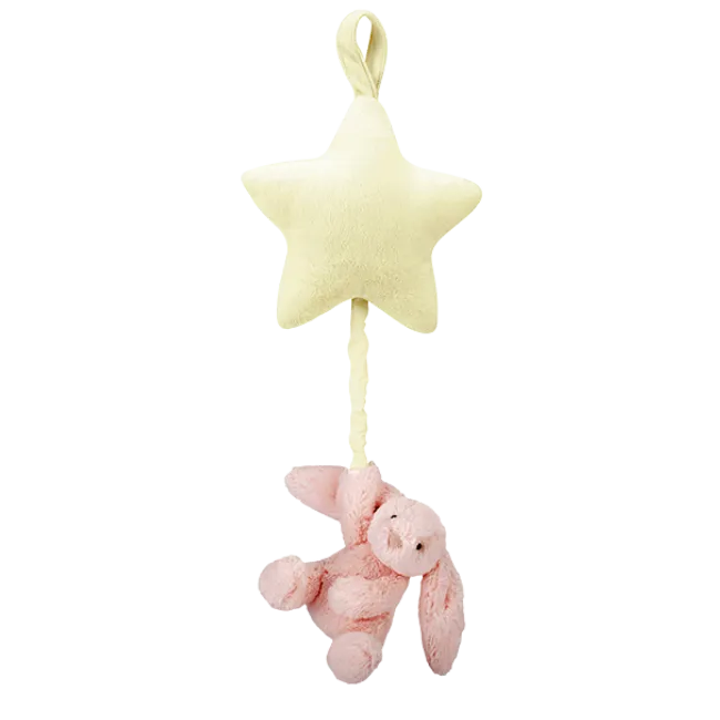Bashful Pink Bunny Star Musical Pull