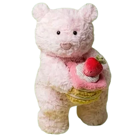 Leola Bear with Strawberry Cake