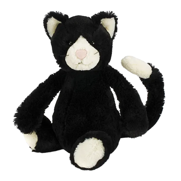 Bashful Black & White Kitten - Medium