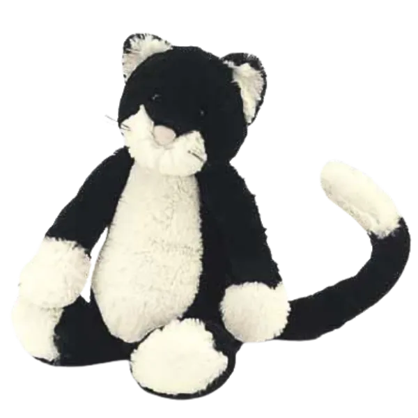 Bashful Black & White Kitten - Medium