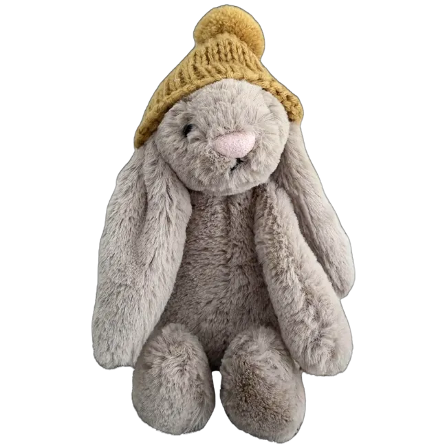Bashful Toasty Beige Bunny - Yellow Hat