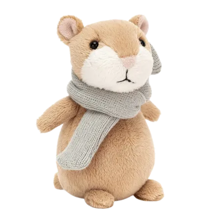 Happy Cinnamon Hamster with Scarf