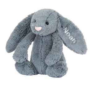 Personalised Bashful Dusky Blue Bunny Medium