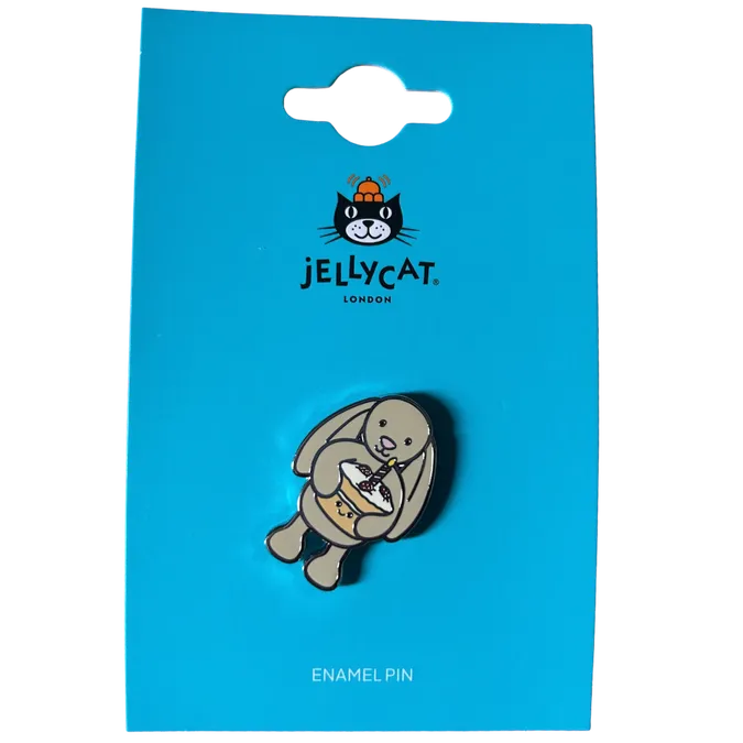 Bashful Beige Bunny 'Birthday' Pin Badge