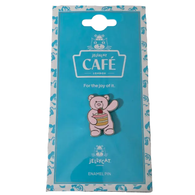 Leola Bear With Strawberry Cake Enamel Pin
