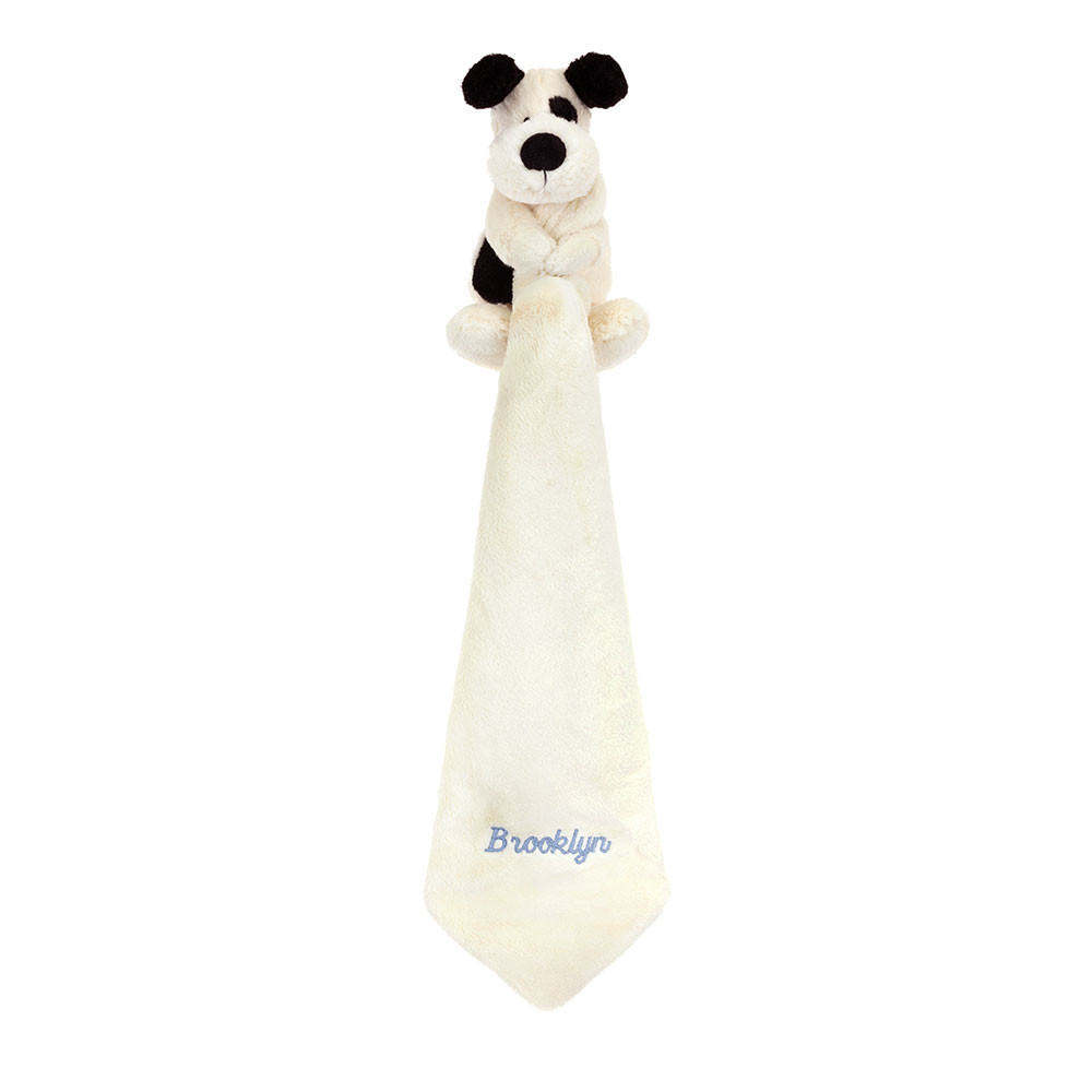 Personalized Bashful Black & Cream Puppy Soother — image 3