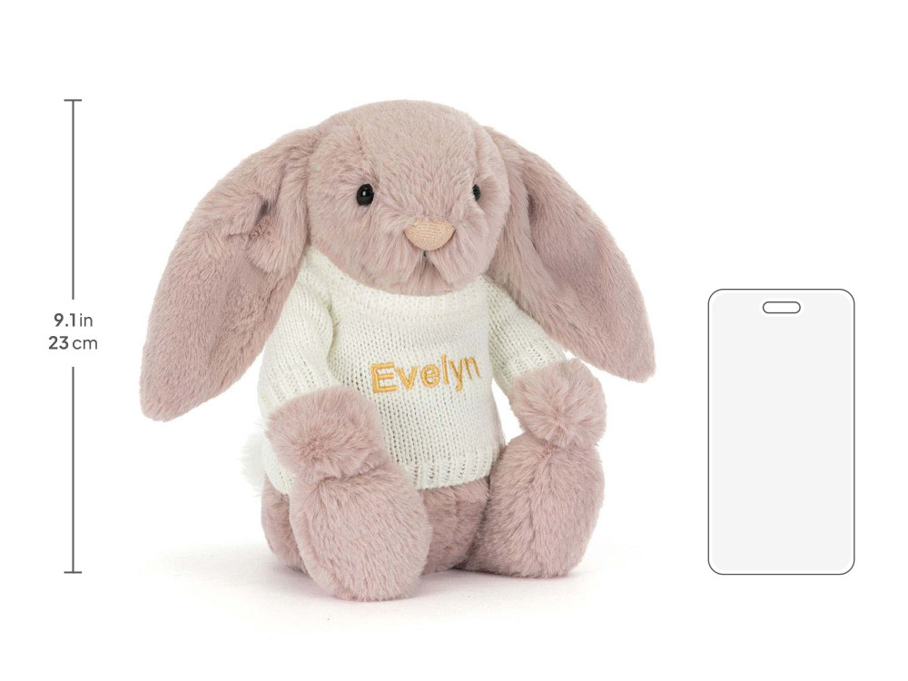 Bashful Luxe Bunny Rosa with Personalized Cream Jumper — image 5