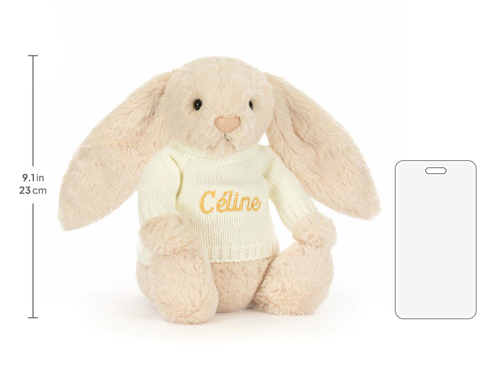 Bashful Luxe Bunny Willow with Personalized Cream Jumper — image 5