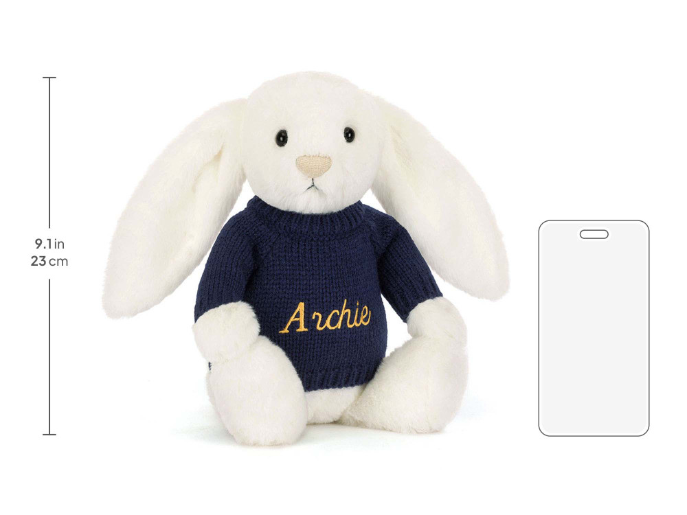 Bashful Luxe Bunny Luna with Personalized Navy Jumper — image 5