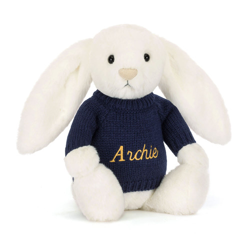 Bashful Luxe Bunny Luna with Personalized Navy Jumper — image 6