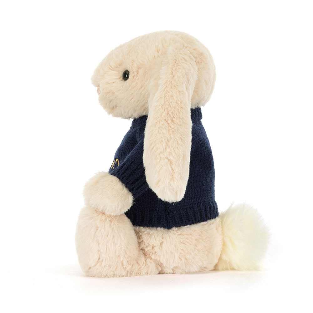 Bashful Luxe Bunny Willow with Personalized Navy Jumper — image 3