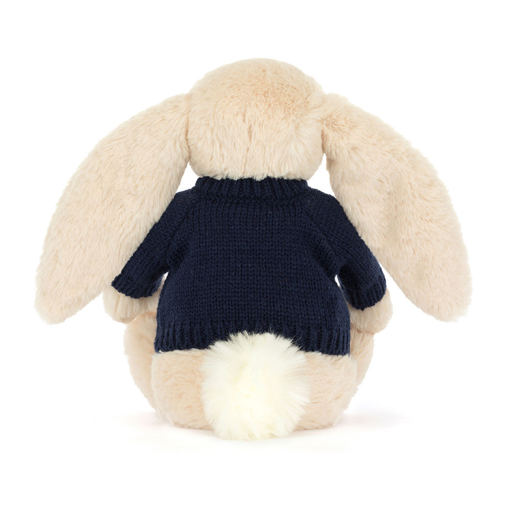 Bashful Luxe Bunny Willow with Personalized Navy Jumper — image 4