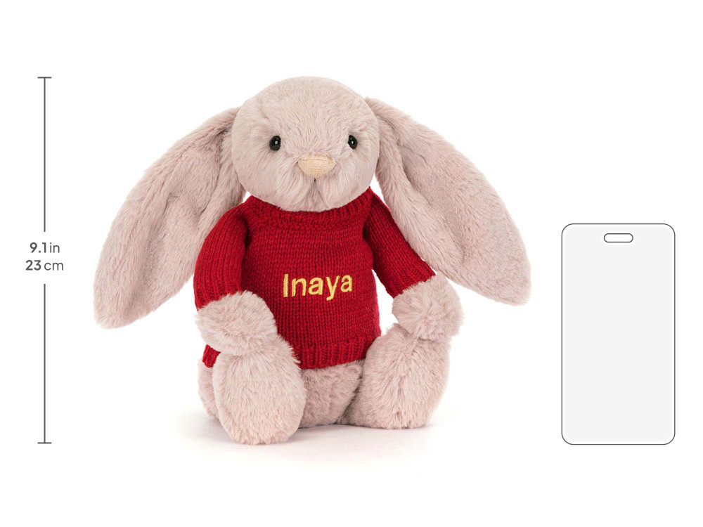 Bashful Luxe Bunny Rosa with Personalized Red Jumper — image 5
