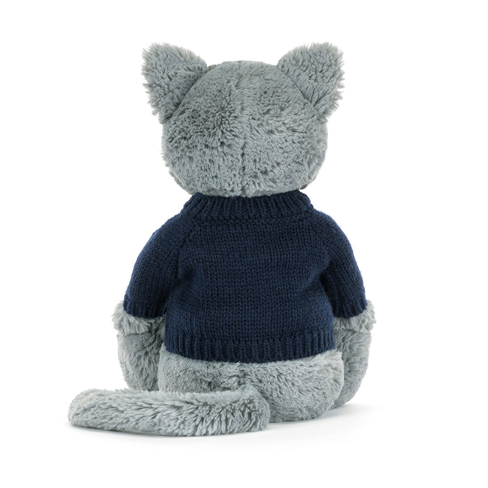 Bashful Kitten with Personalized Navy Jumper — image 3