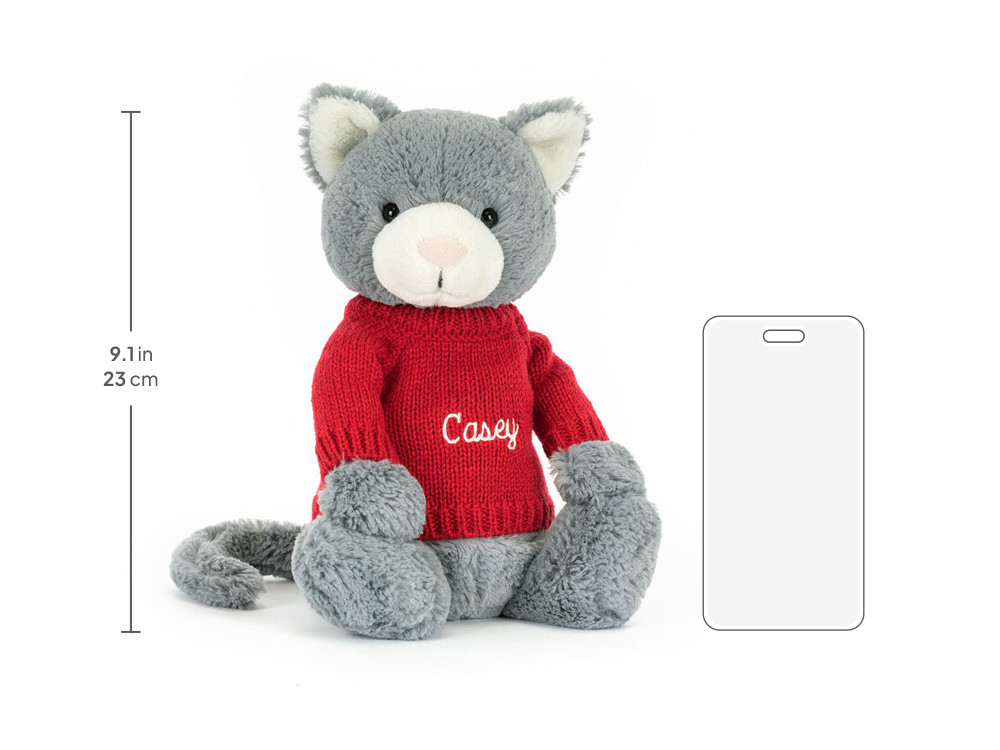 Bashful Kitten with Personalized Red Jumper — image 5