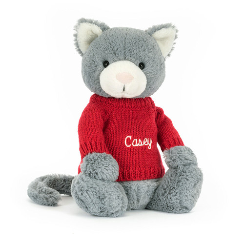 Bashful Kitten with Personalized Red Jumper — image 6