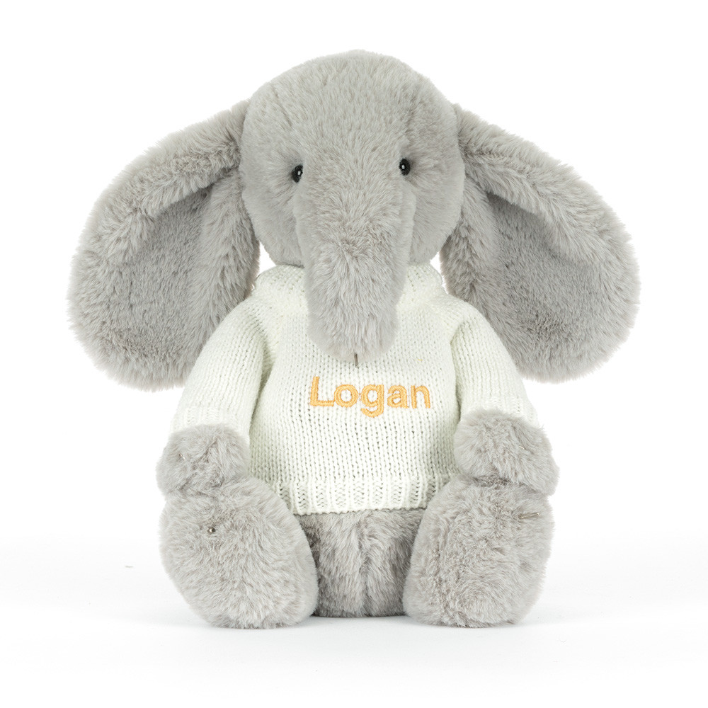 Bashful Luxe Elephant Thuddeus with Personalized Cream Jumper — image 4
