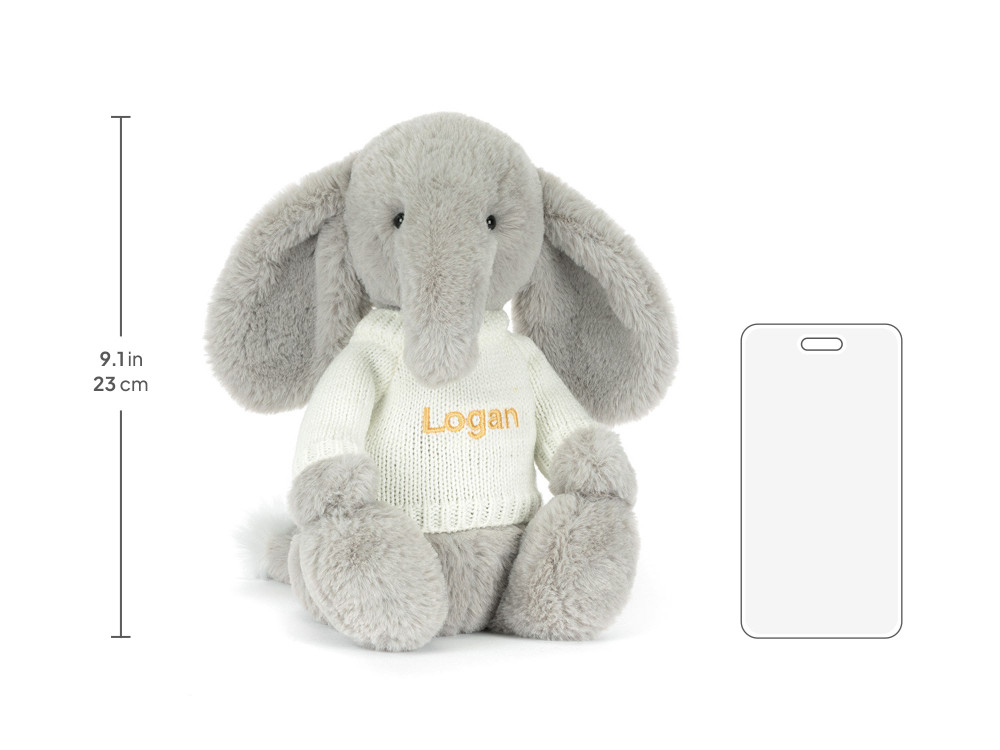 Bashful Luxe Elephant Thuddeus with Personalized Cream Jumper — image 6
