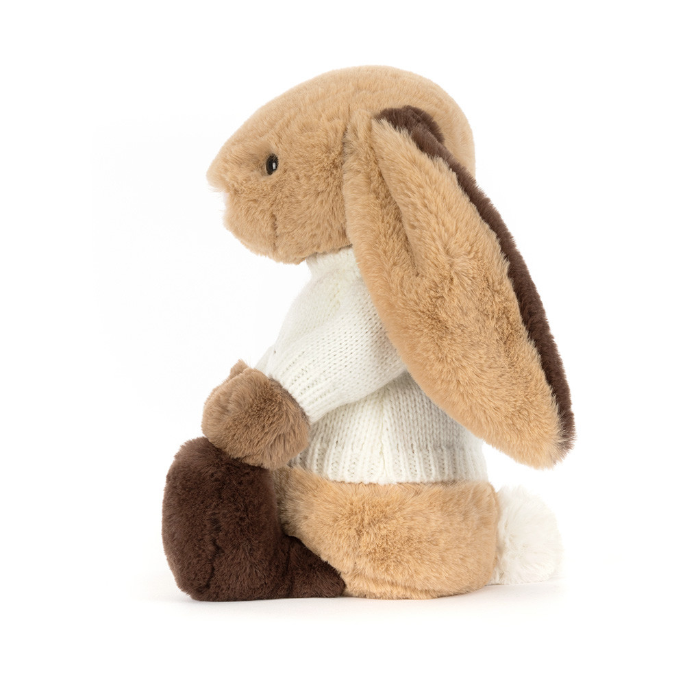 Bashful Patchwork Brown Bunny with Personalized Cream Jumper — image 2