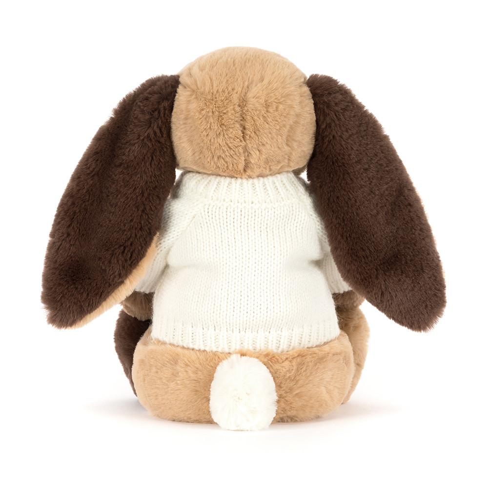 Bashful Patchwork Brown Bunny with Personalized Cream Jumper — image 3