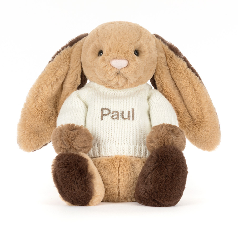Bashful Patchwork Brown Bunny with Personalized Cream Jumper — image 4