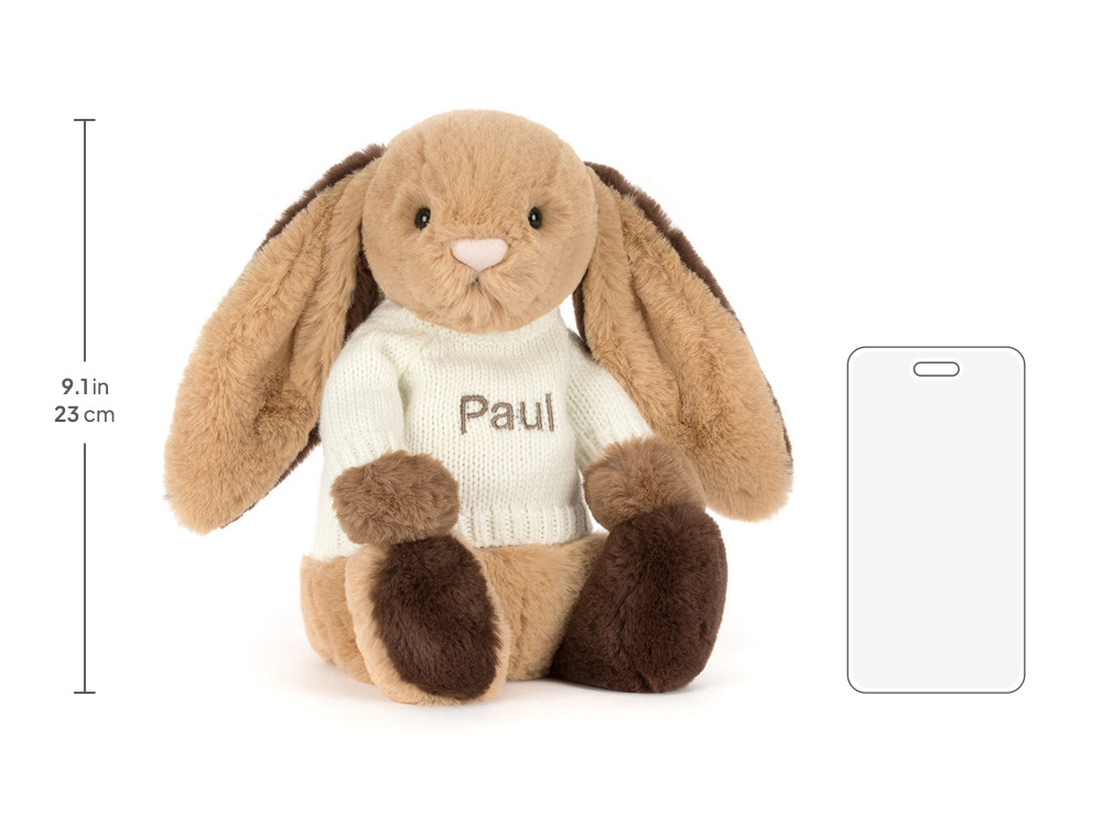 Bashful Patchwork Brown Bunny with Personalized Cream Jumper — image 6
