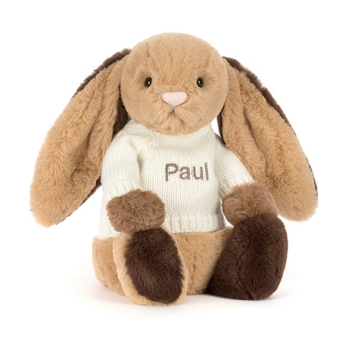 Bashful Patchwork Brown Bunny with Personalized Cream Jumper — image 7