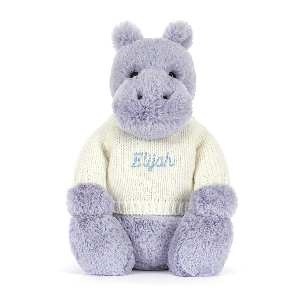 Bashful Hippo with Personalized Cream Jumper — image 4