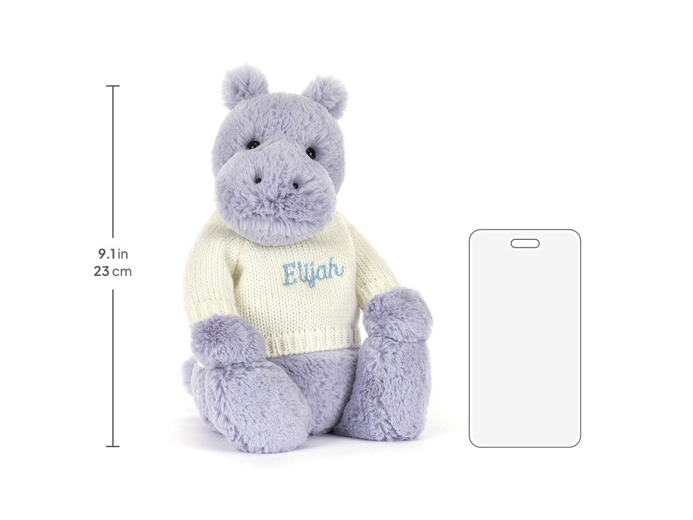 Bashful Hippo with Personalized Cream Jumper — image 6