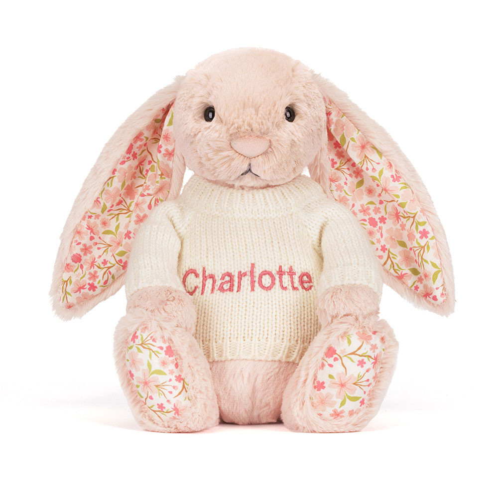 Blossom Blush Bunny 'Cherry' with Personalized Cream Jumper — image 5