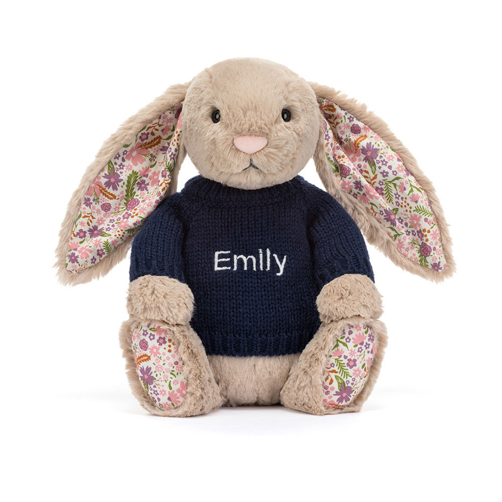 Blossom Beige Bunny 'Petal' with Personalized Navy Jumper — image 5