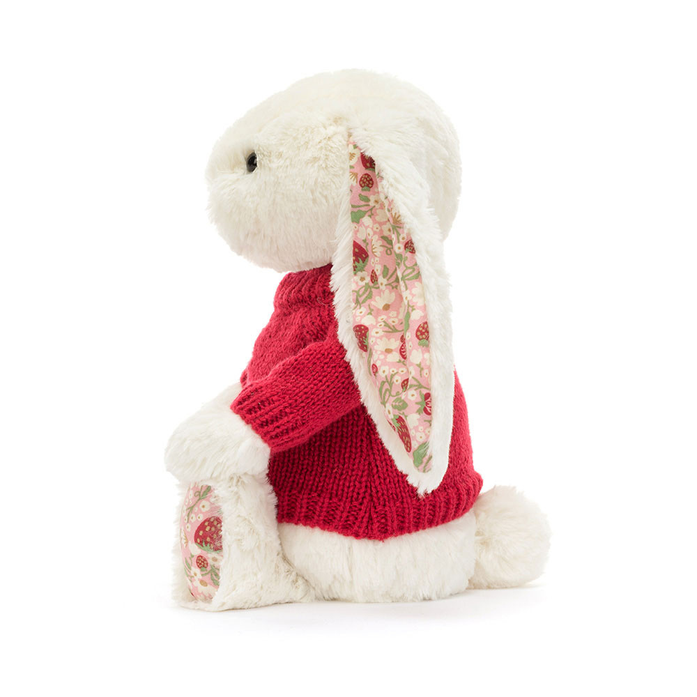 Blossom Cream Bunny 'Berry' with Personalized Red Jumper — image 3