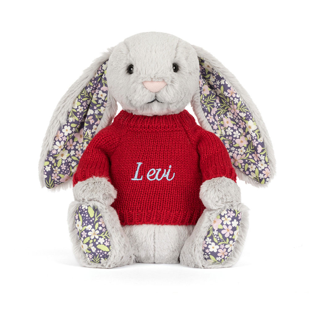 Blossom Silver Bunny 'Bloom' with Personalized Red Jumper  — image 5