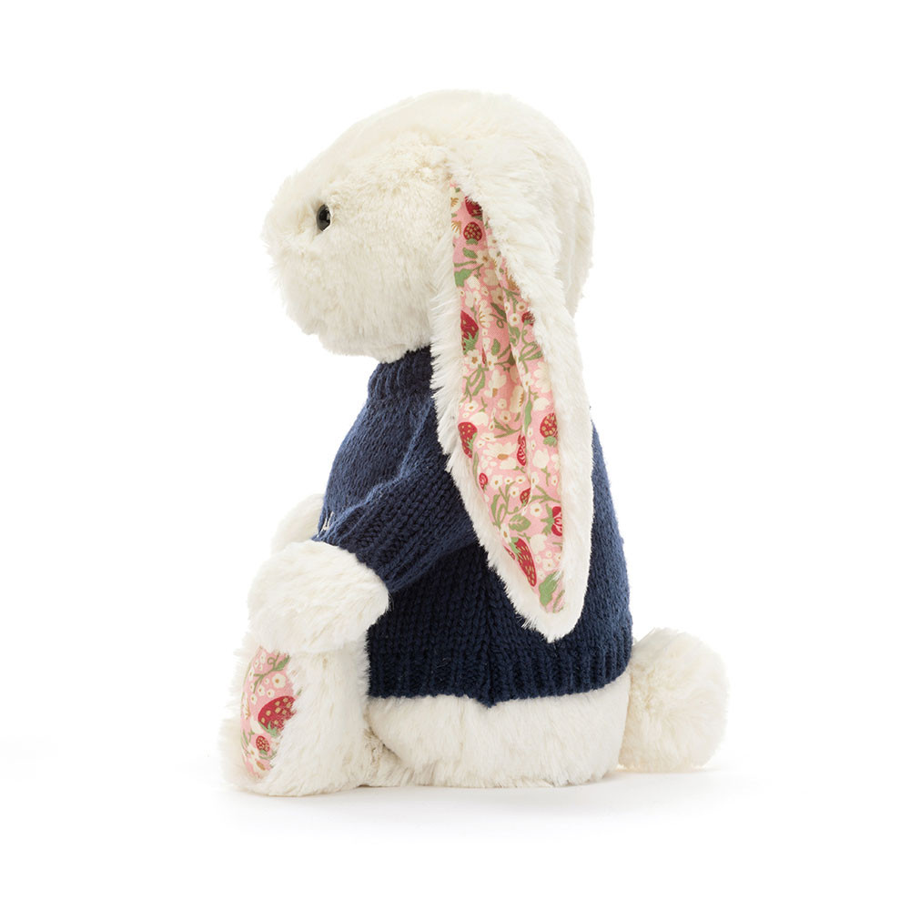Blossom Cream Bunny 'Berry' with Personalized Navy Jumper — image 3