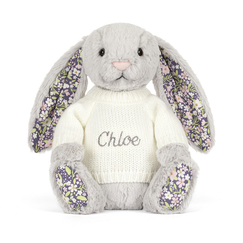 Blossom Silver Bunny 'Bloom' with Personalized Cream Jumper — image 5