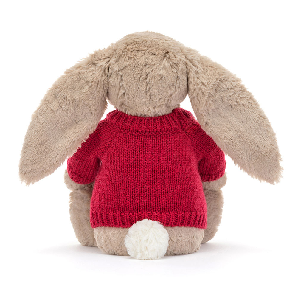 Blossom Beige Bunny 'Petal' with Personalized Red Jumper  — image 4