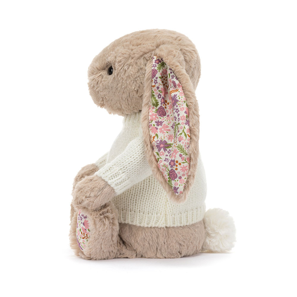 Blossom Beige Bunny 'Petal' with Personalized Cream Jumper — image 3