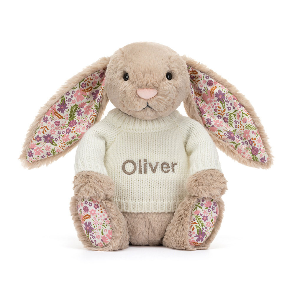 Blossom Beige Bunny 'Petal' with Personalized Cream Jumper — image 5