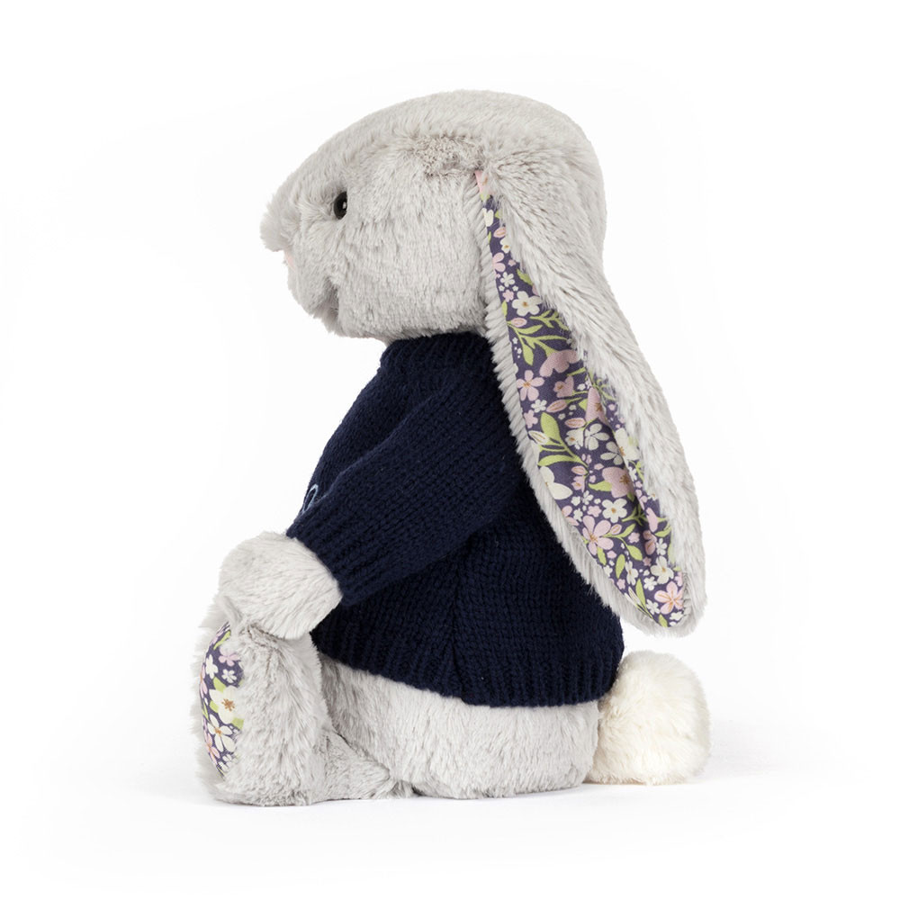 Blossom Silver Bunny 'Bloom' with Personalized Navy Jumper — image 3