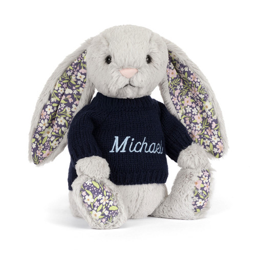 Blossom Silver Bunny 'Bloom' with Personalized Navy Jumper — image 6