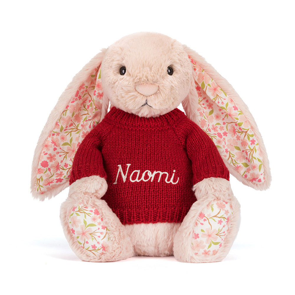 Blossom Blush Bunny 'Cherry' with Personalized Red Jumper — image 5