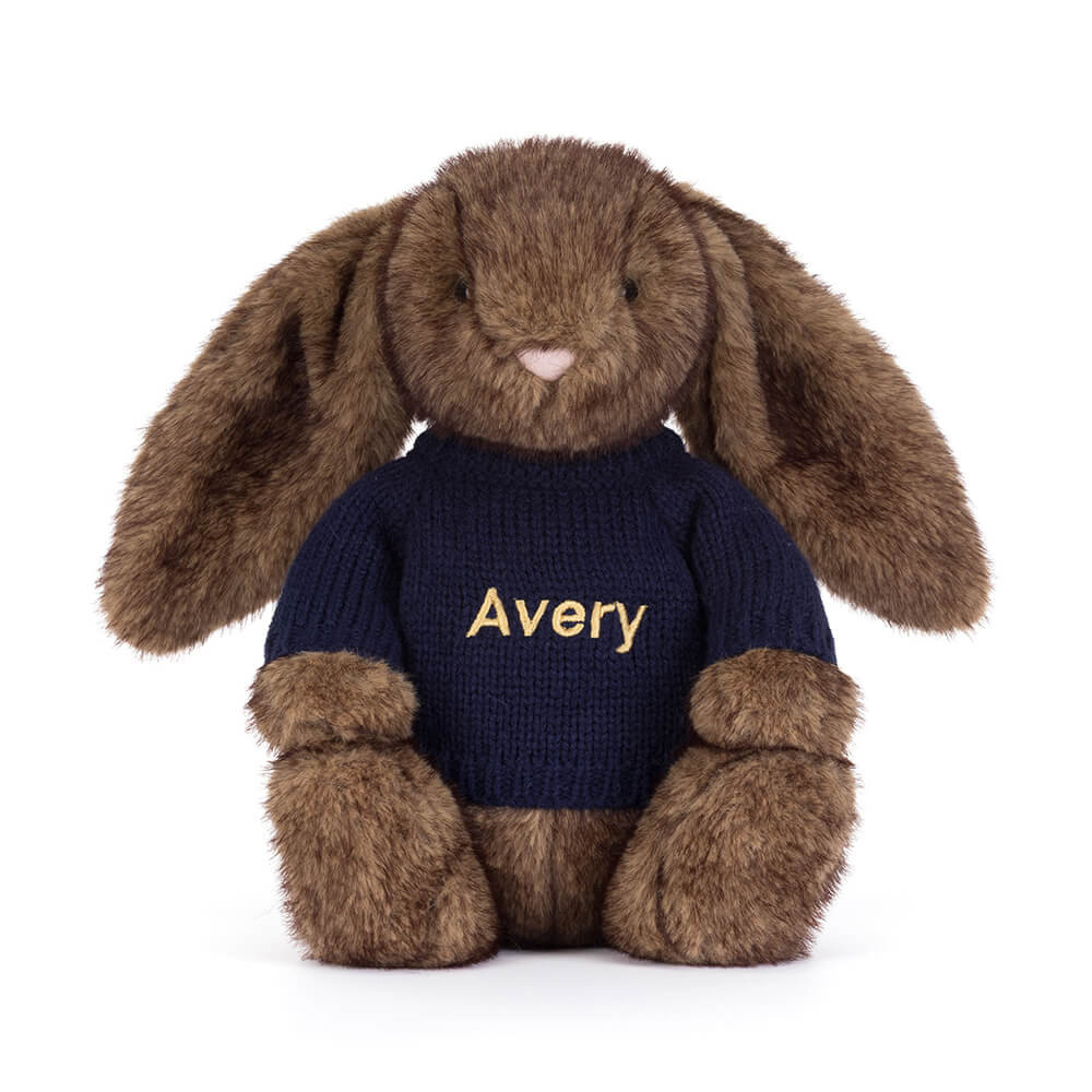 Hoppleston Luxe Bunny with Personalized Navy Jumper — image 5