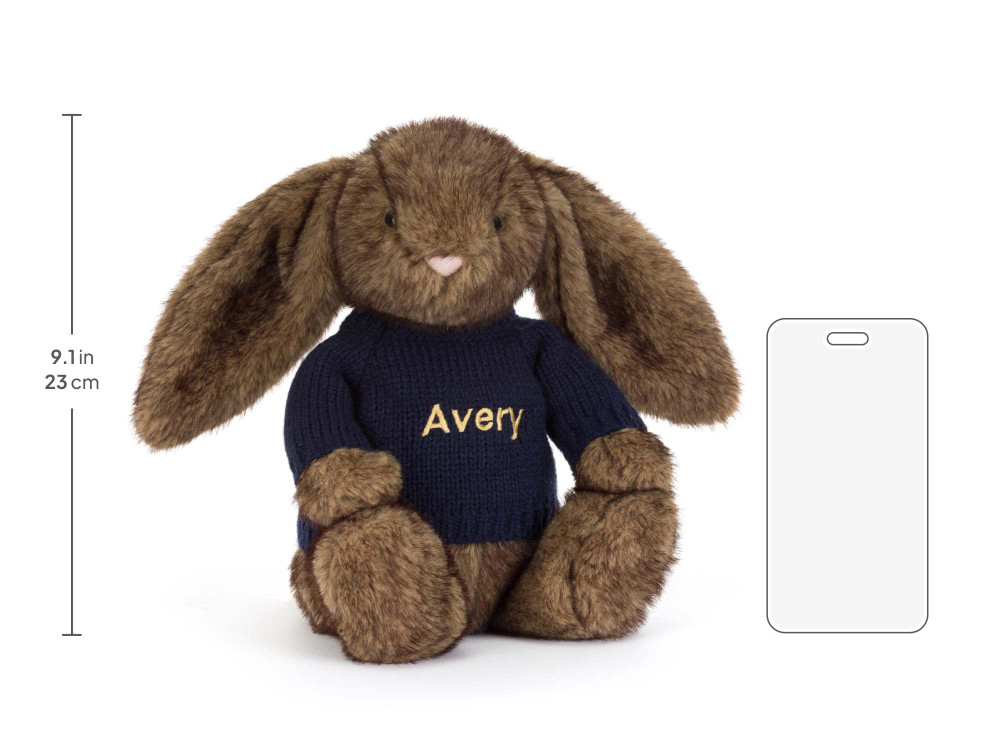 Hoppleston Luxe Bunny with Personalized Navy Jumper — image 6