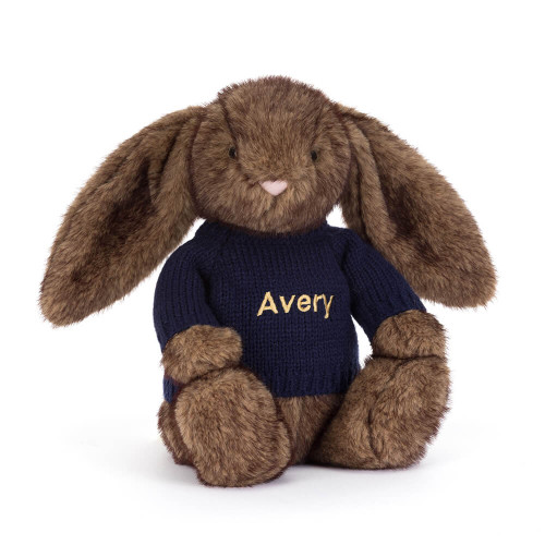 Hoppleston Luxe Bunny with Personalized Navy Jumper — image 7
