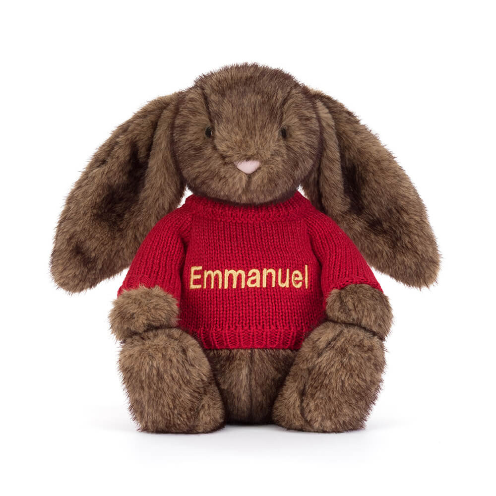 Hoppleston Luxe Bunny with Personalized Red Jumper — image 5