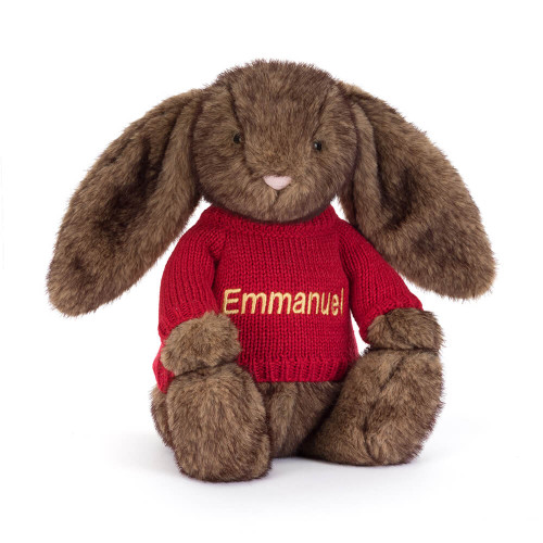 Hoppleston Luxe Bunny with Personalized Red Jumper — image 7