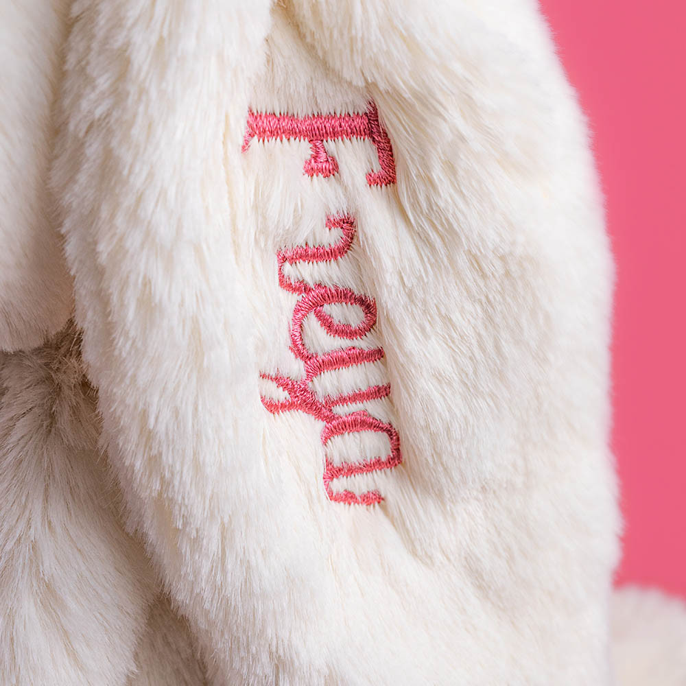 Personalized Cream Bunny with Rose — image 2