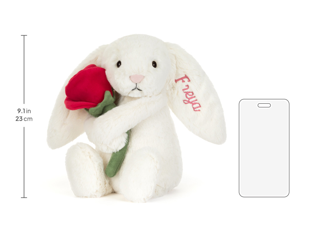Personalized Cream Bunny with Rose — image 6