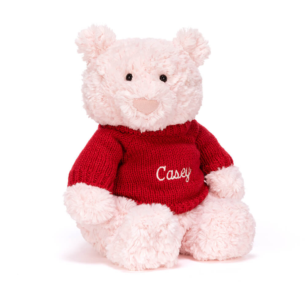 Leola Bear with Personalized Red Jumper